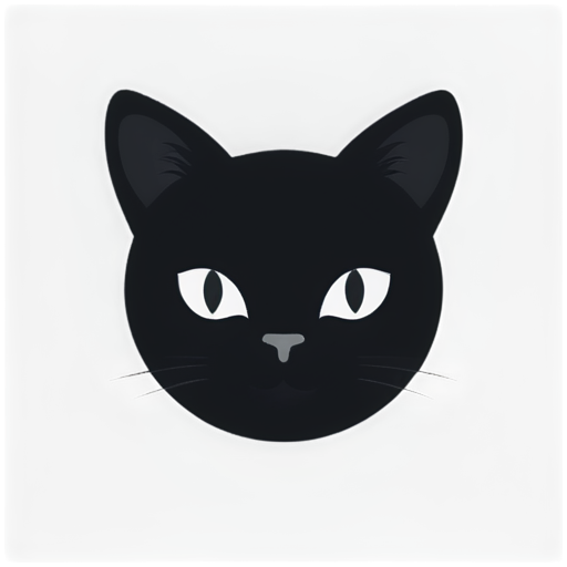 black cat face - icon | sticker