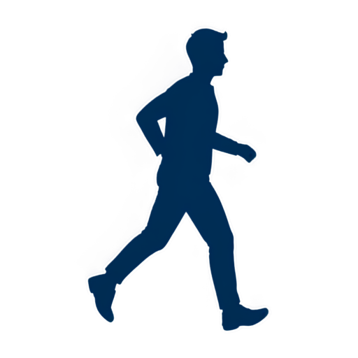 Create an icon for cryptocurrency related walking. It should have minimalism and should be made in dark blue color with white shades. - icon | sticker