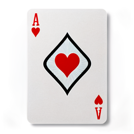 card deck with ace on top of heart - icon | sticker