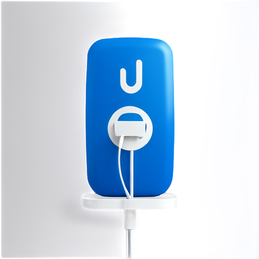 wallbox Charging station electro car, realistic, blue, white, symple - icon | sticker