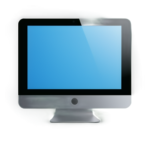 monitor with shield inside the screen - icon | sticker