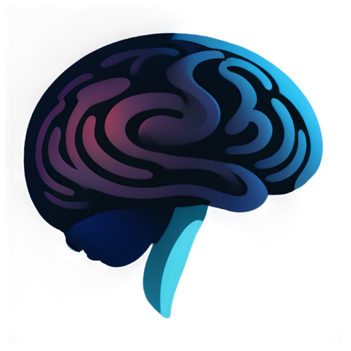 Obsidian brain, fantasy colours - icon | sticker