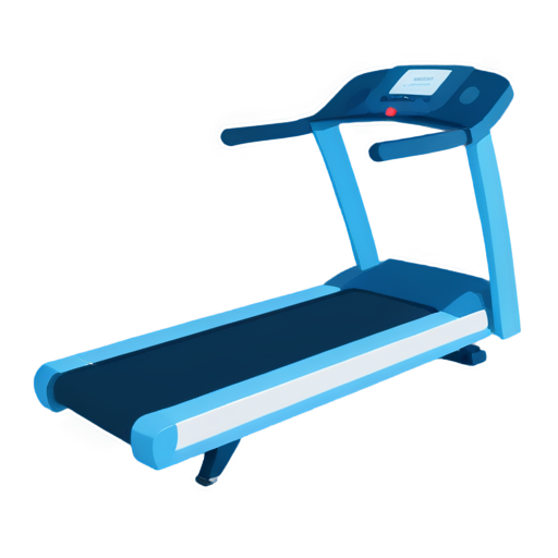 Simple vector image of blue treadmill for fitness without human - icon | sticker