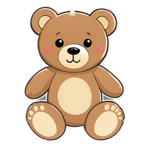 toy bear icon beige no background - icon | sticker