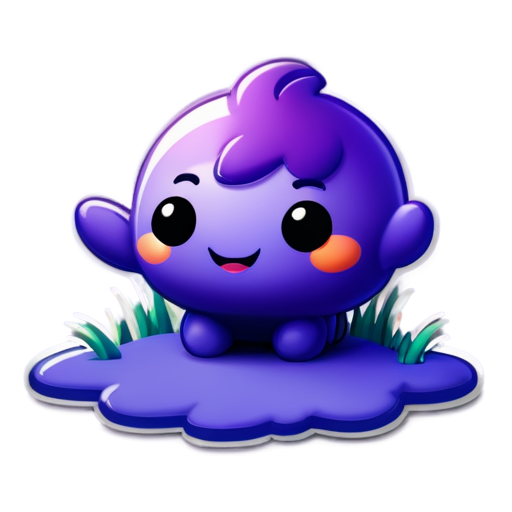 The purple field, 3d icon - icon | sticker