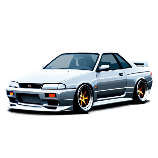 nissan skyline r32 sedan stance - icon | sticker