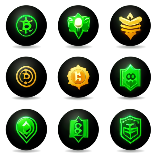 Icons for Crypto Industry Website Green colour - icon | sticker