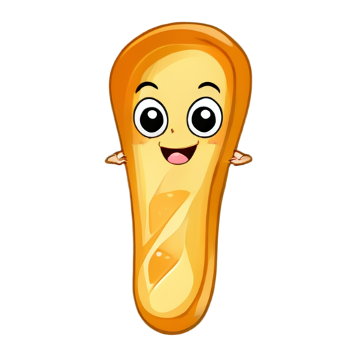 french baguette funny cartoon cute - icon | sticker