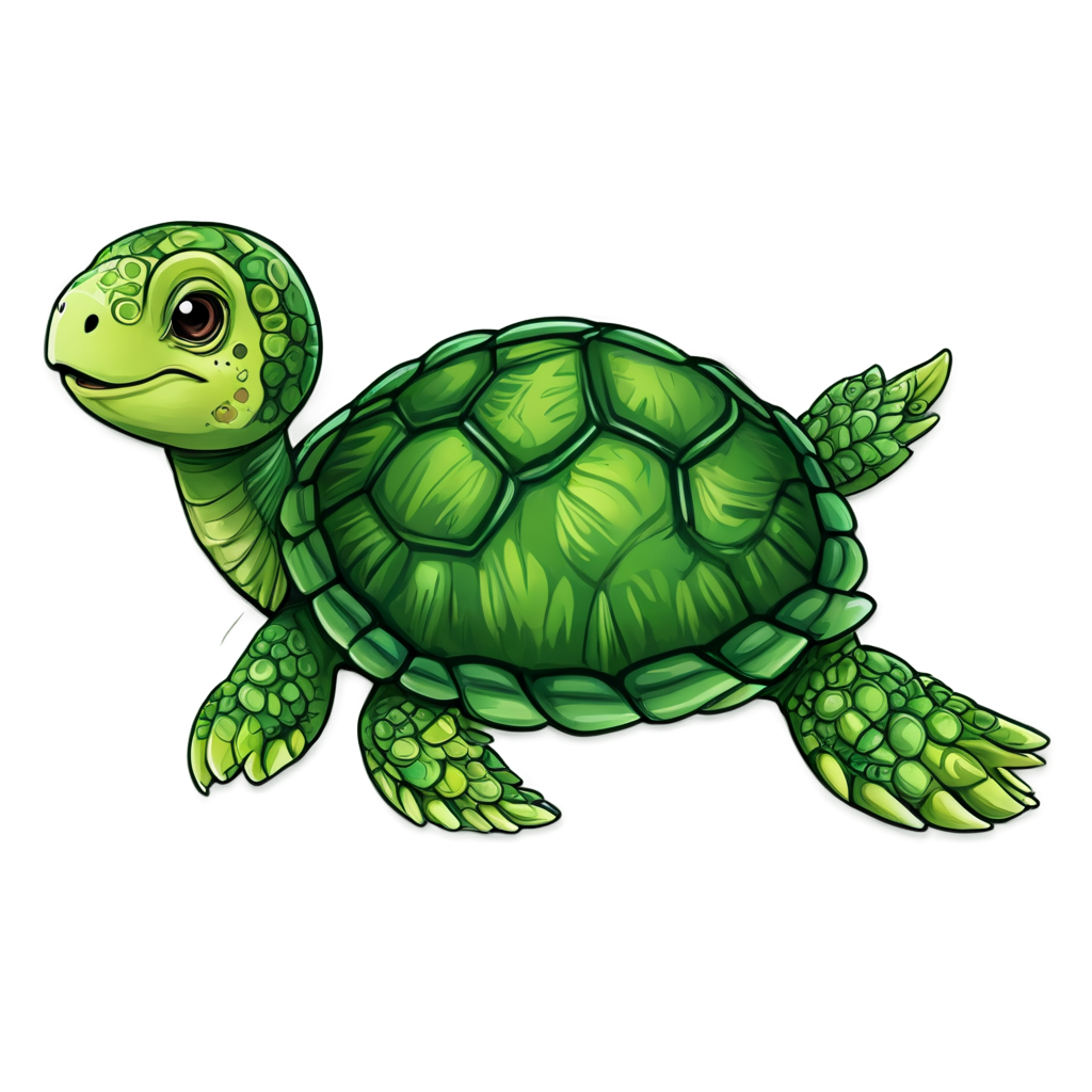 ral-sld sea turtle made out of leafy greens - icon | sticker