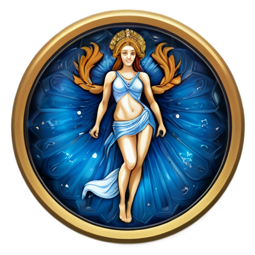 icon of the zodiac sign Virgo blue color - icon | sticker