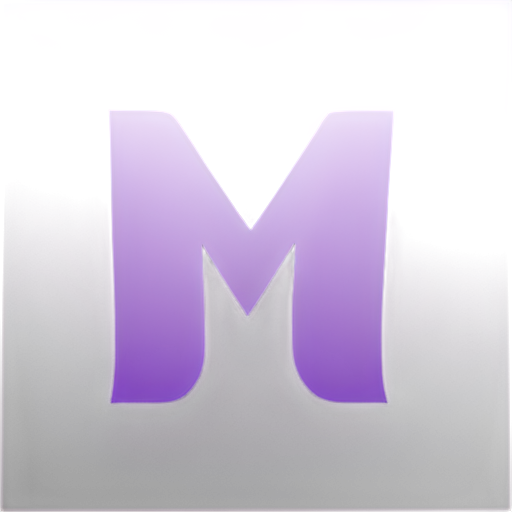 "m", purple simple smooth - icon | sticker