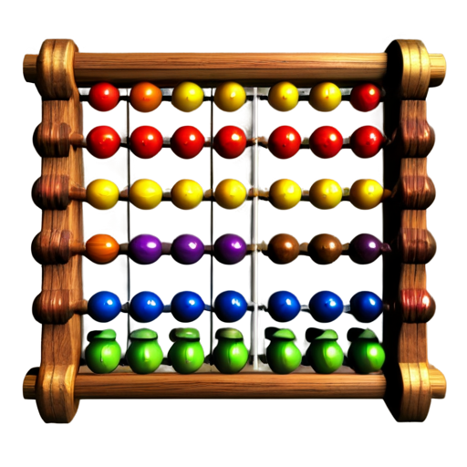 medieval colorful abacus - icon | sticker