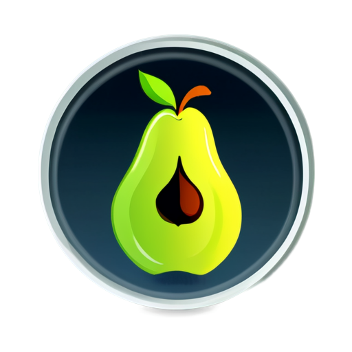 pear, banana, apple logo in circle minimalist design - icon | sticker