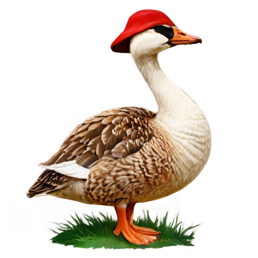 goose in cap mushroom - icon | sticker