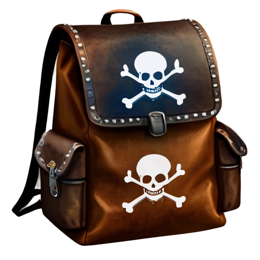 medieval backpack with skull and crossbones overlay icon - icon | sticker