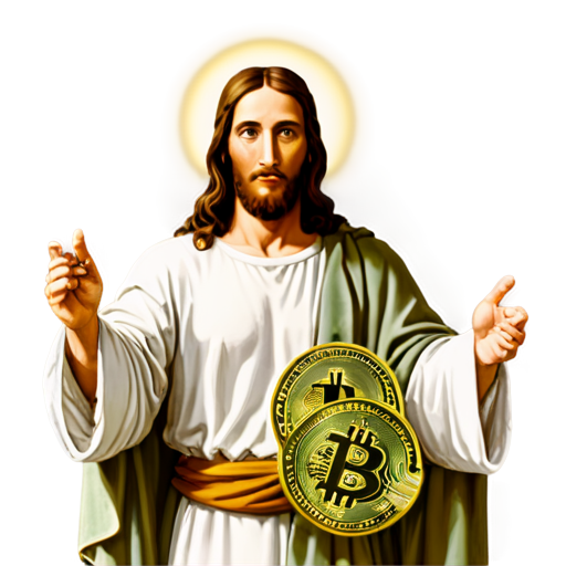 jesus rules over cryptocurrency - icon | sticker