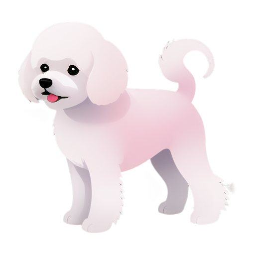 It’s a Bichon frise dog, nice and cute. It helps kids to choose profession they like. The colors are pale pink, violet and orange - icon | sticker