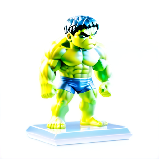 Epic full-body illustration of Hulk, standing heroically, with a dynamic pose, detailed muscles, powerful and inspiring, high-definition, realistic style. - icon | sticker