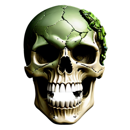 skull with a frag grenade in his teeth - icon | sticker