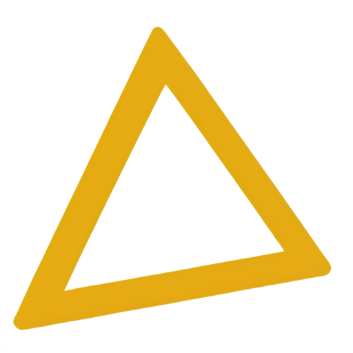 An ocher triangle, inside the triangle there is less red, all colors are done in neon, inside there is the inscription SEL - icon | sticker