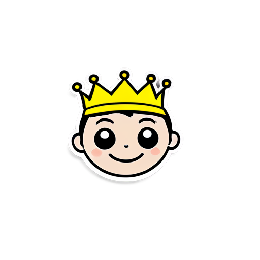 customer king smiling stick logo - icon | sticker