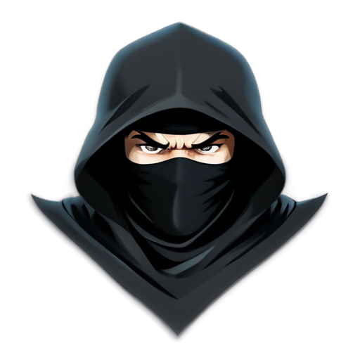 black, angry ninja logo, for a crypto token - icon | sticker