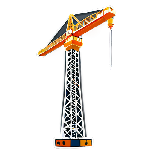 skyscraper, construction crane, radio tower - icon | sticker