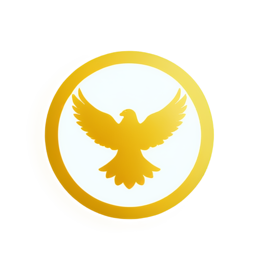 create a logo about eagles nest or alamut iwant a round circle in center and a golden eagle flying - icon | sticker