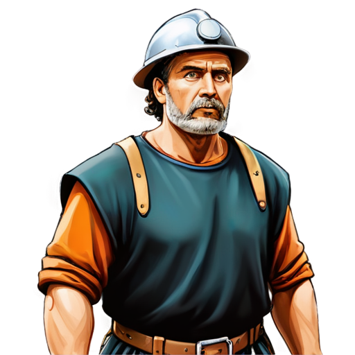 medieval miner, paint style, - icon | sticker