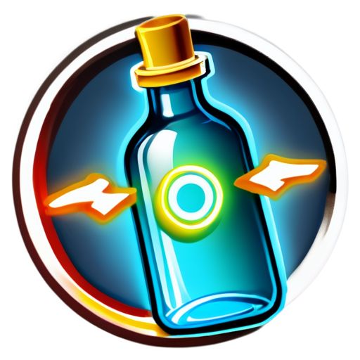 I need you to create a high-quality, visually appealing icon for a computer game. This icon will represent a potion that prevents level down. The icon should have the following characteristics: Incorporate visual elements that clearly indicate the potion’s ability to prevent level down. This could include: An upward arrow or a shield symbol prominently displayed on the vial, symbolizing protection and prevention. A glowing aura or halo around the vial to indicate its powerful protective effect. A "no entry" or "stop" symbol (a circle with a diagonal line through it) combined with a downward arrow, symbolizing the prevention of a decrease. - icon | sticker