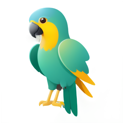 A playful parrot as an icon for a language learning app - icon | sticker