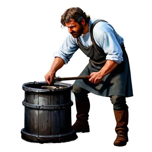 medieval blacksmith man, paint style, - icon | sticker