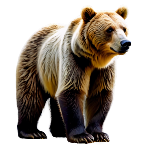 Siberian bear, colorized, travel style - icon | sticker