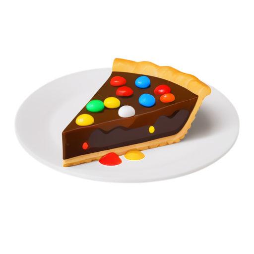 The pie is sprinkled with candies in the shapes of "0" and "1", and there is a pencil stuck diagonally on the top of the pie. - icon | sticker