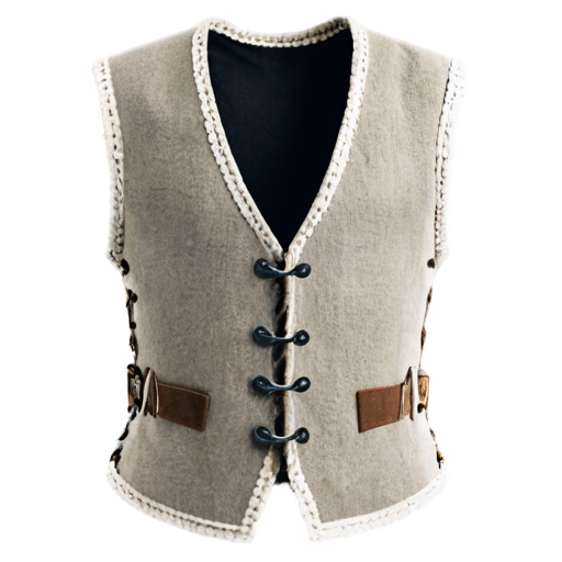 Tribal medieval simple poor laced wool vest - icon | sticker