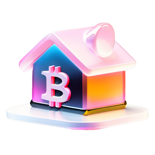 make a logo with the house of mouse about bitcoin and blockchain with color white and pink - icon | sticker