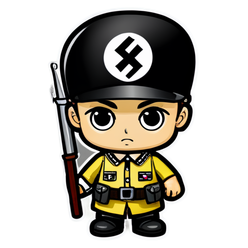 A nazi with a white yellow and black flag - icon | sticker