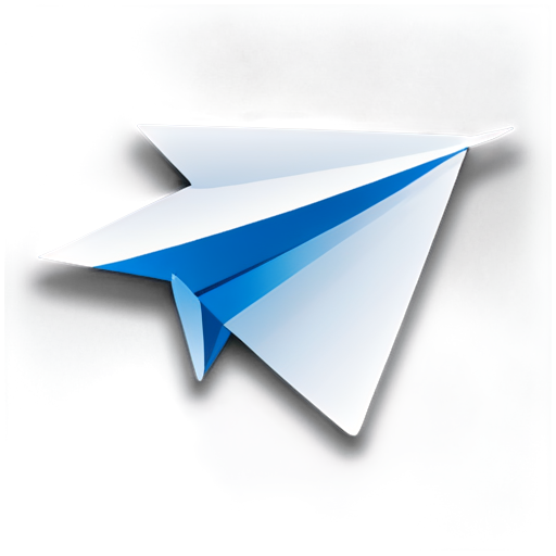 A small and exquisite Telegram paper airplane icon and a round download button below. The overall design is simple and clear. - icon | sticker