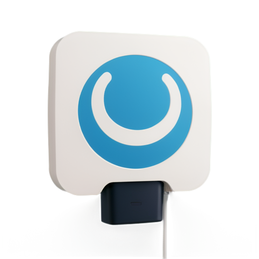 wallbox Charging station electro car, blue, white, sympel, pictogram - icon | sticker