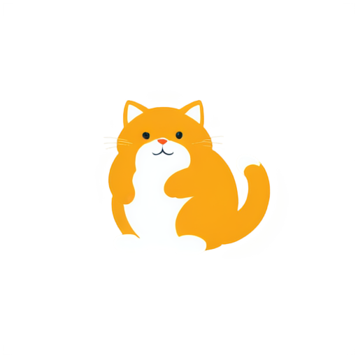 fat red cat with sour cream - icon | sticker