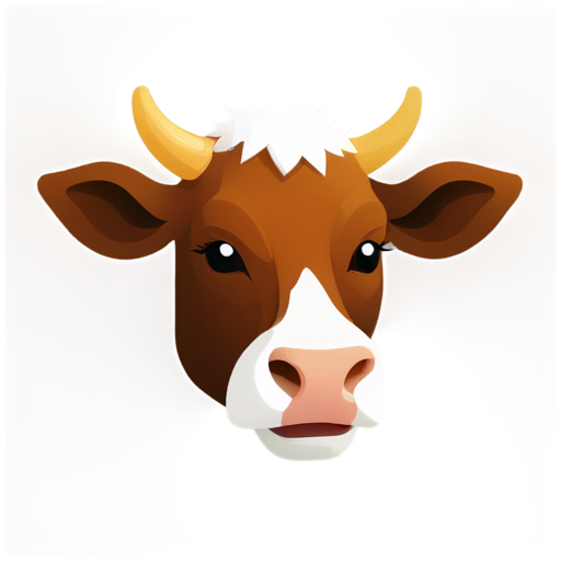 Blockchain logo,Cartoon cow head,Pixelated style - icon | sticker