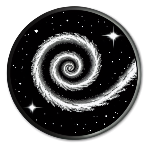 spiral galaxy black and white - icon | sticker