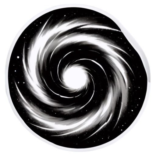 spiral galaxy black and white - icon | sticker