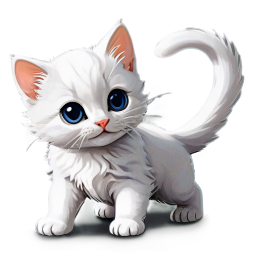 Dancing two white kittens - icon | sticker