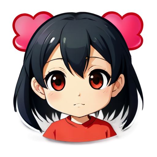 anime face with hearts instead of eyes - icon | sticker