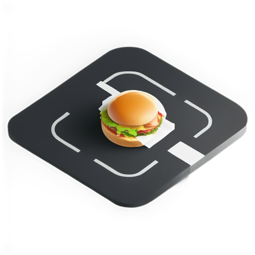 C4D_scene,burger on top,no humans,shop,outdoors,flower,day,building,road,mcdonald's, - icon | sticker