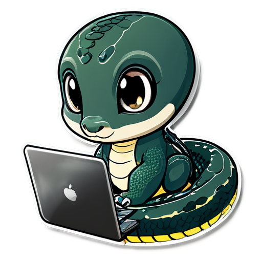 Python and computer - icon | sticker