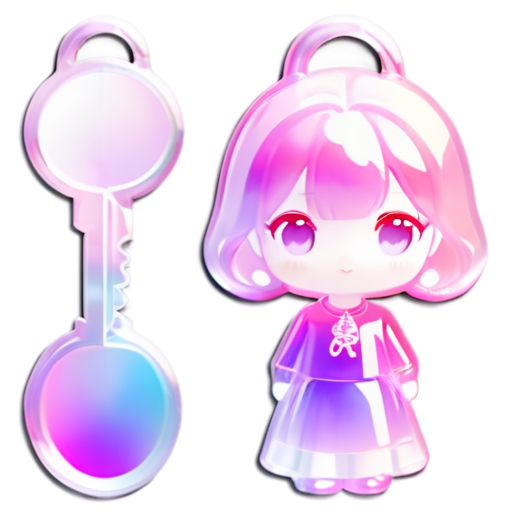 Make a Key like glass color refleting - color: purple and pink - icon | sticker