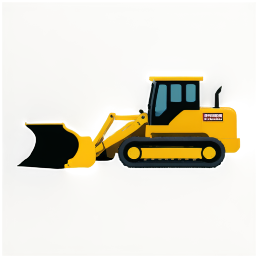 flat minimalistic icon for Company for rental of construction equipment. Main component is buldozer, side view - icon | sticker