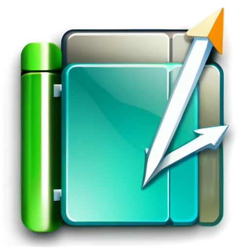 “Create an icon for a software application called 'Translate Tool'. The application reads Excel spreadsheets, processes the data with various formulas and exports new Excel spreadsheets. The icon should combine the following elements: An open book or stack of documents representing the input of Excel files. Gears or formula icons (such as f(x)) to indicate the processing and calculation of the data. An arrow symbolizing the export of new files. Color-wise, the icon could use shades of green to reinforce the association with Excel, combined with shades of blue or orange to represent dynamism and transformation. The design should be modern and clear, with simple but effective imagery that immediately conveys the functionality of the application. The icon should be created on a transparent background so that it can be used in a versatile way on different surfaces - icon | sticker